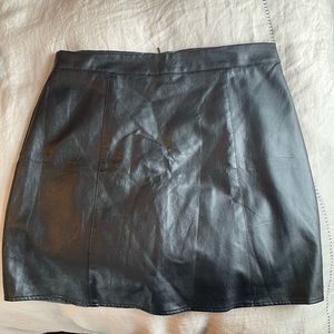 Black faux leather skirt